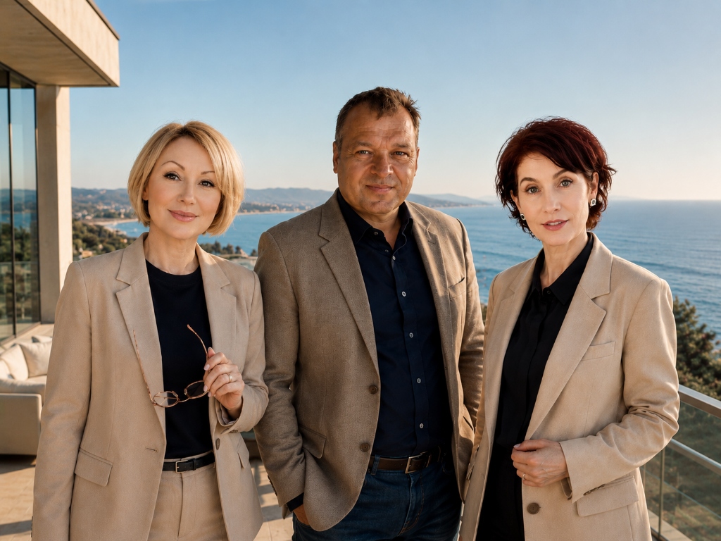 Adriatic Invest real estate expert team on balcony overlooking Italian sea